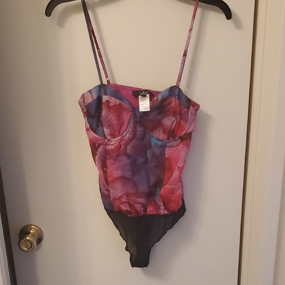 Lulu's Multicolor Floral Bodysuit nwt